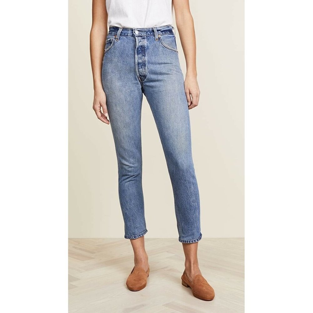 RE/DONE Levis Jeans High Rise Ankle Crop Indigo 26